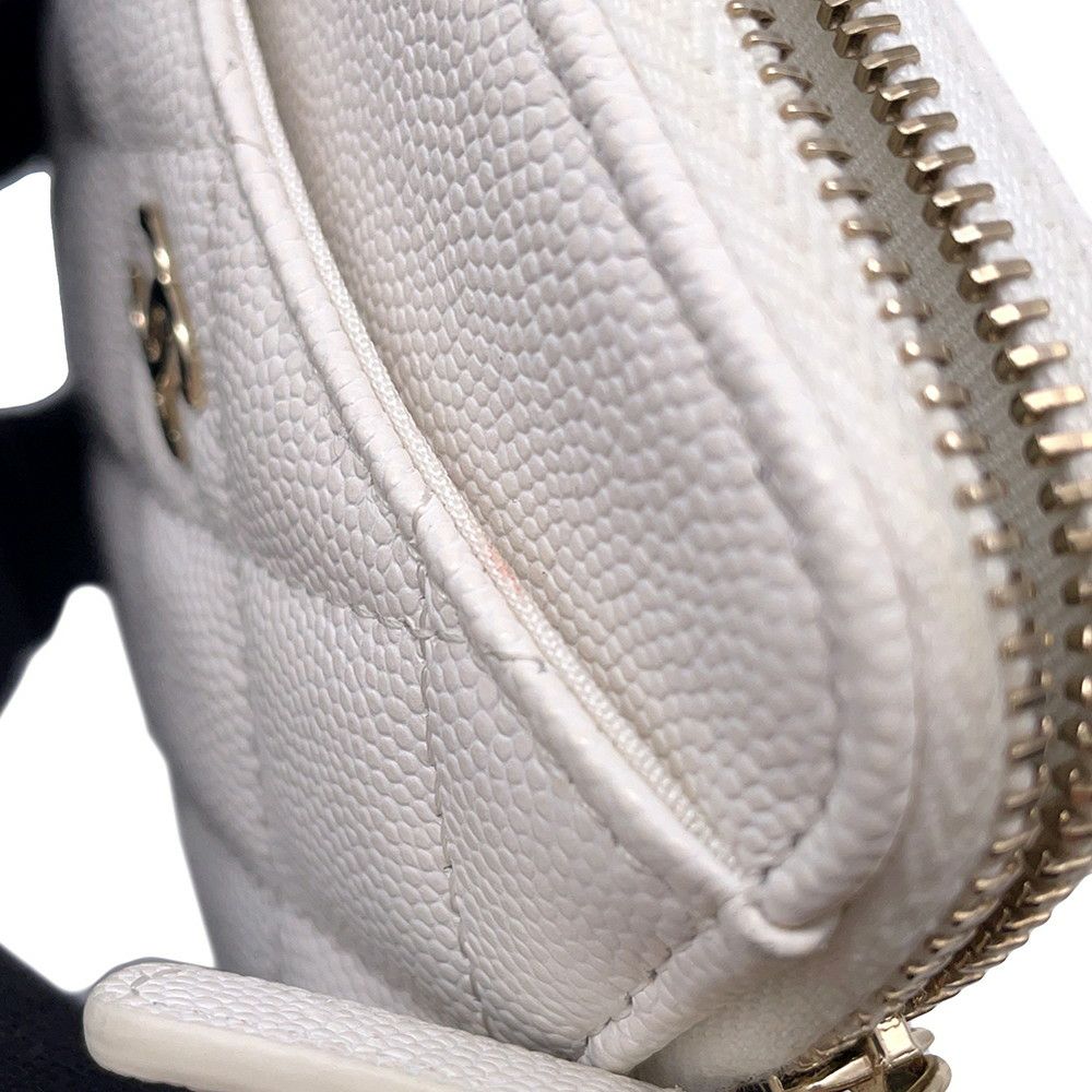 シャネル コインケース マトラッセ ココマーク キャビアスキン AP2061 CHANEL 財布 小銭入れ 白