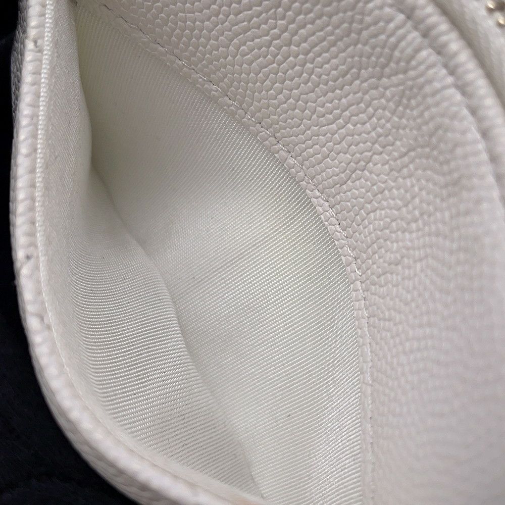 シャネル コインケース マトラッセ ココマーク キャビアスキン AP2061 CHANEL 財布 小銭入れ 白