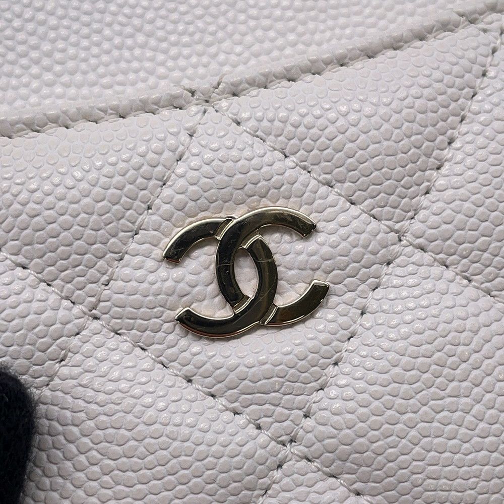 シャネル コインケース マトラッセ ココマーク キャビアスキン AP2061 CHANEL 財布 小銭入れ 白