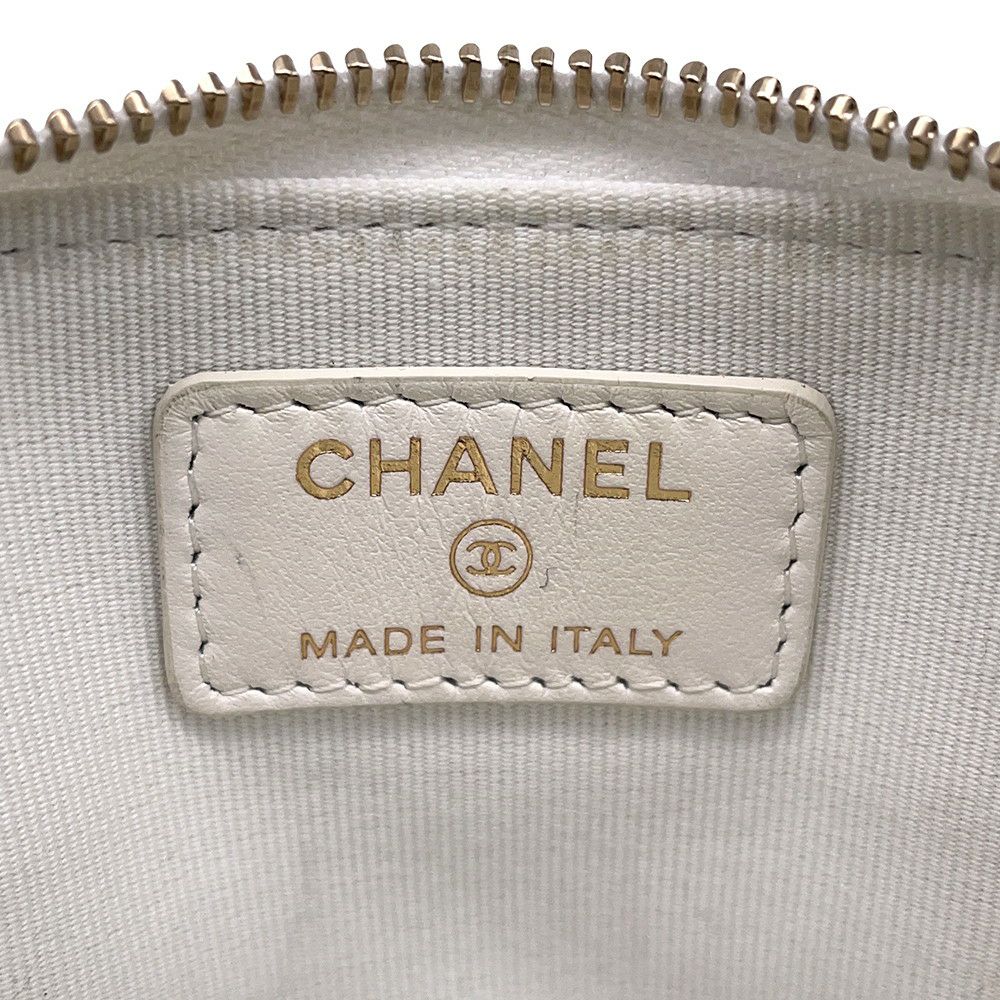 シャネル コインケース マトラッセ ココマーク キャビアスキン AP2061 CHANEL 財布 小銭入れ 白