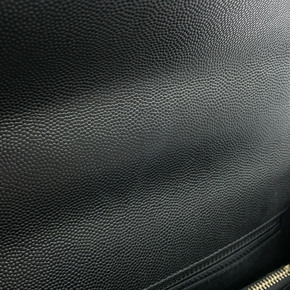 シャネル ハンドバッグ シェブロン ココマーク ハンドル フラップ キャビアスキン リザード A92991 2way 黒 Vステッチ