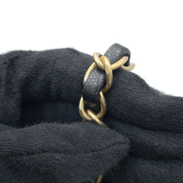 シャネル ハンドバッグ シェブロン ココマーク ハンドル フラップ キャビアスキン リザード A92991 2way 黒 Vステッチ