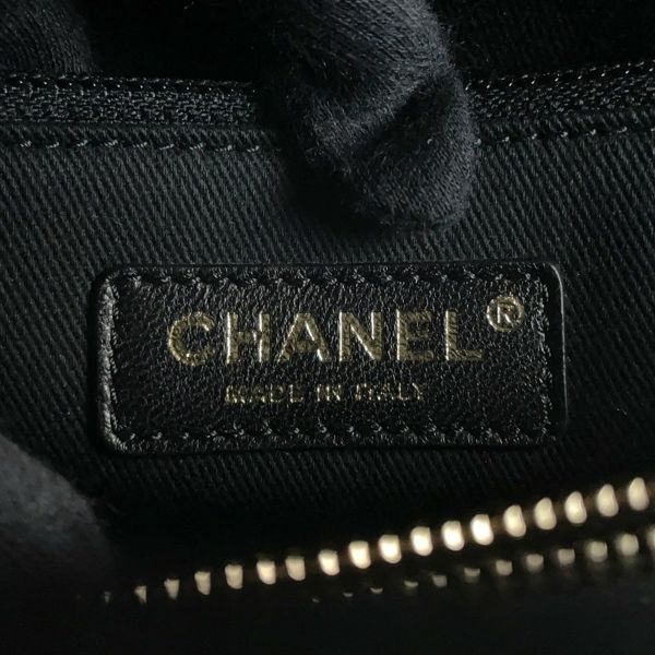 シャネル ハンドバッグ シェブロン ココマーク ハンドル フラップ キャビアスキン リザード A92991 2way 黒 Vステッチ