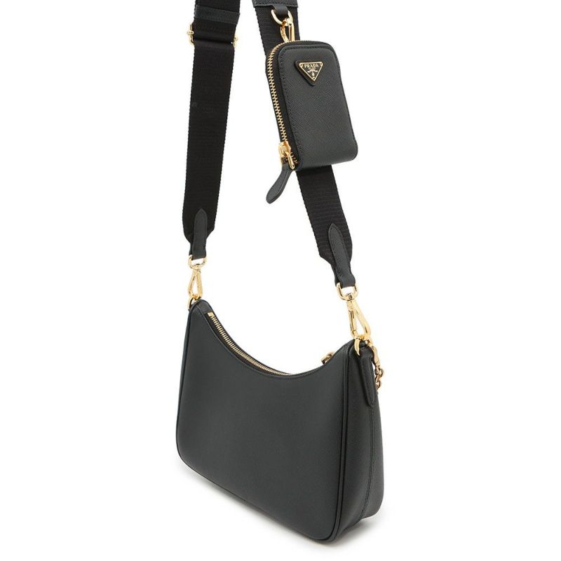 プラダ ショルダーバッグ Re-Edition 2005 サフィアーノ 1BH204 PRADA 2wayバッグ 黒 2way