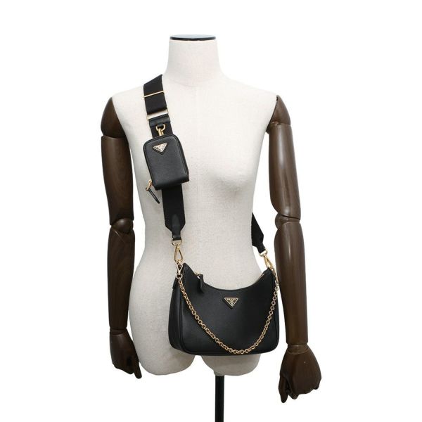 プラダ ショルダーバッグ Re-Edition 2005 サフィアーノ 1BH204 PRADA 2wayバッグ 黒 2way