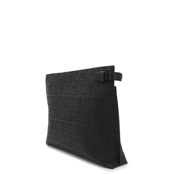 ロエベ クラッチバッグ アナグラム Tポーチ レザー LOEWE 黒