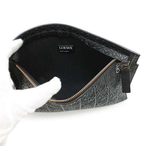 ロエベ クラッチバッグ アナグラム Tポーチ レザー LOEWE 黒