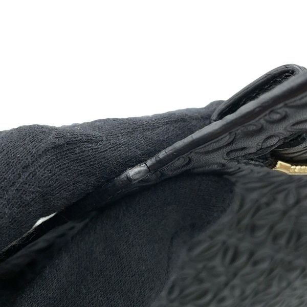 ロエベ クラッチバッグ アナグラム Tポーチ レザー LOEWE 黒