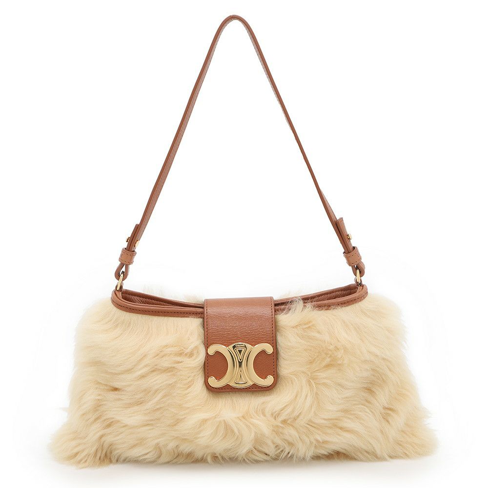 セリーヌ ハンドバッグ トリオンフ ウィルターン クラッチ レザー ファー 113673FEQ CELINE