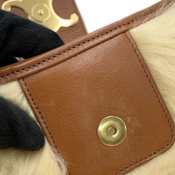 セリーヌ ハンドバッグ トリオンフ ウィルターン クラッチ レザー ファー 113673FEQ CELINE