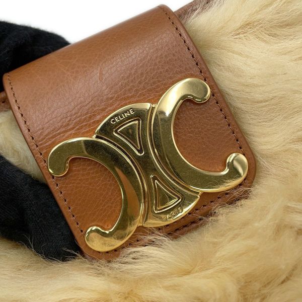セリーヌ ハンドバッグ トリオンフ ウィルターン クラッチ レザー ファー 113673FEQ CELINE
