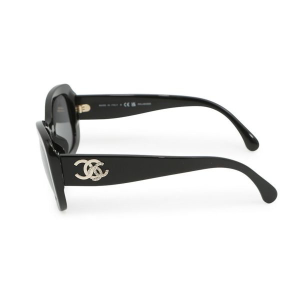 シャネル サングラス ダブルココマーク ラインストーン 56□17 140 5468-B-A CHANEL アイウェア 黒