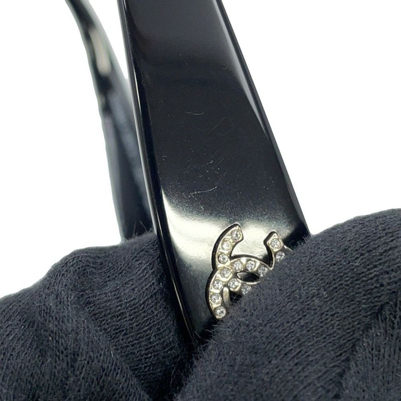 シャネル サングラス ダブルココマーク ラインストーン 56□17 140 5468-B-A CHANEL アイウェア 黒