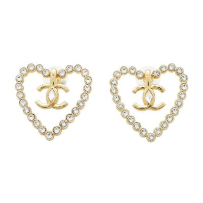 【希少】シャネル　ココマーク　ラインストーン　ハート&スター　ピアス　A20S シャネル CHANEL シャネル B22B ラインストーン ゴールド金具