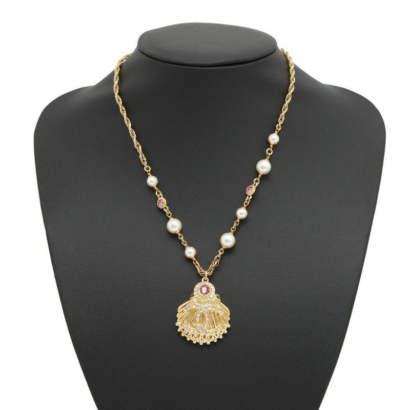 シャネル ネックレス 貝殻 ストラス フェイクパール A23C CHANEL アクセサリー ラインストーン