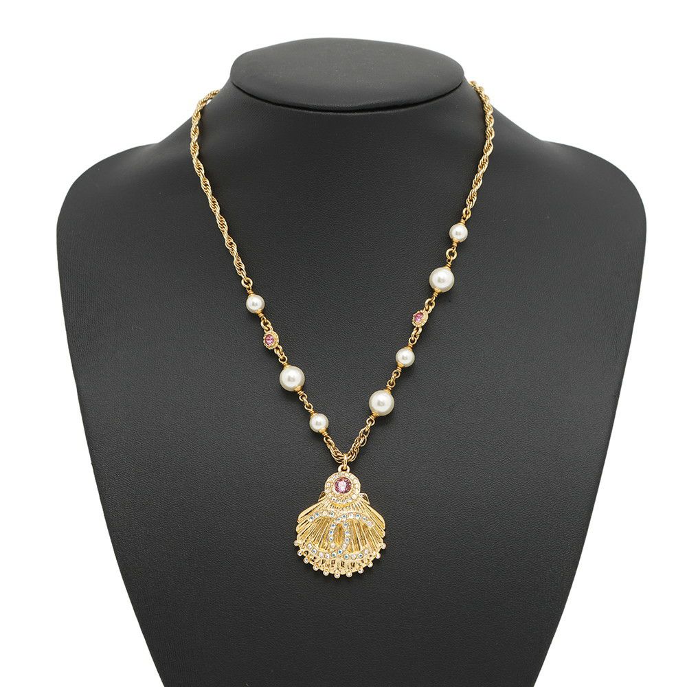 シャネル ネックレス 貝殻 ストラス フェイクパール A23C CHANEL アクセサリー ラインストーン