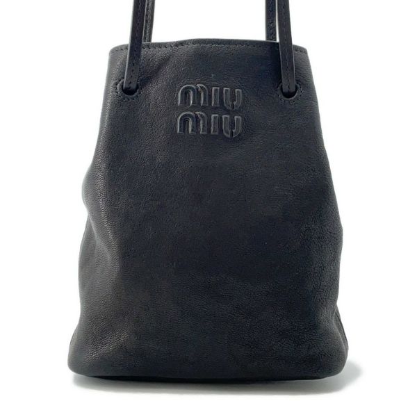 ミュウミュウ ショルダーバッグ ミニ ナッパレザー 5NF460 Miu Miu バッグ 黒
