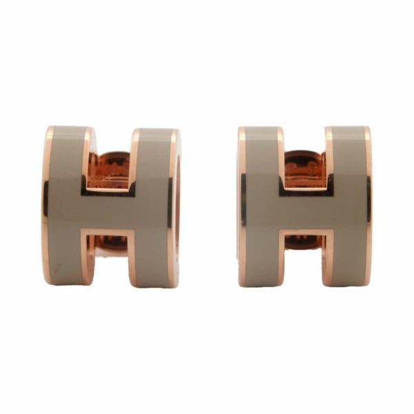 エルメス ピアス ミニ・ポップアッシュ マロングラッセ/ピンクゴールド金具 Hモチーフ HERMES Pop H ポップH