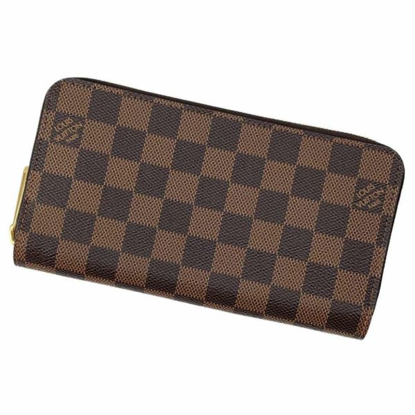 ルイヴィトン 長財布 ダミエ・エベヌ ジッピー・ウォレット N60046 LOUIS VUITTON 財布 ピンク