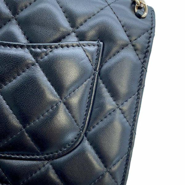 シャネル チェーンウォレット マトラッセ ココマーク ラムスキン AP0674 CHANEL 財布 黒