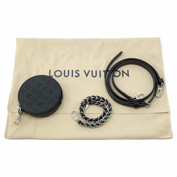 ルイヴィトン ハンドバッグ モノグラム・マヒナ ベラ M57070 LOUIS VUITTON 2wayショルダーバッグ 巾着バッグ 黒 ブラック