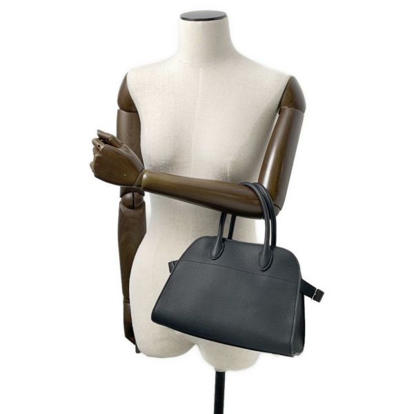 ザ ロウ ハンドバッグ ソフトマルゴー10 レザー W1190 L133 THE ROW バッグ 2wayショルダーバッグ 黒