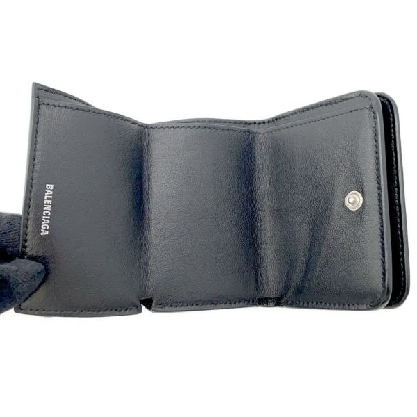 バレンシアガ 三つ折り財布 ドット キャッシュ ミニ ウォレット 593813 BALENCIAGA 黒 ブラック