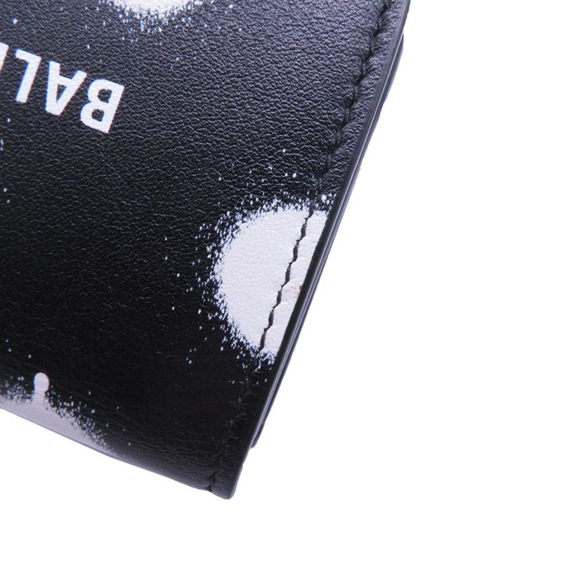 バレンシアガ 三つ折り財布 ドット キャッシュ ミニ ウォレット 593813 BALENCIAGA 黒 ブラック