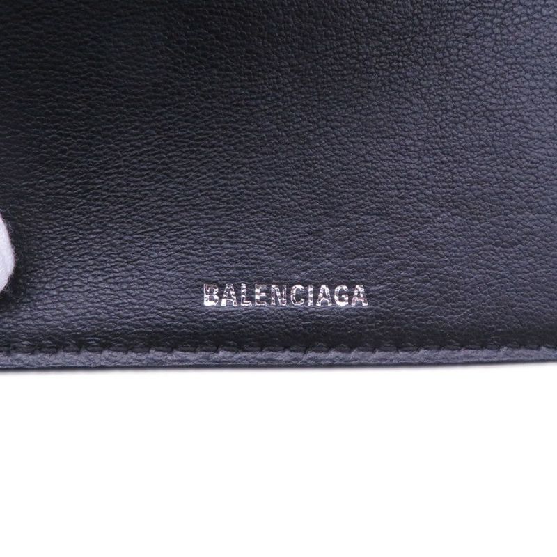 バレンシアガ 三つ折り財布 ドット キャッシュ ミニ ウォレット 593813 BALENCIAGA 黒 ブラック