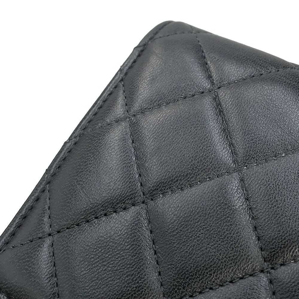 シャネル チェーンウォレット クラシック マトラッセ ココマーク ラムスキン AP0250 CHANEL 財布 黒