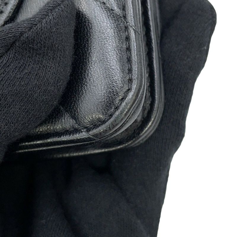 シャネル チェーンウォレット クラシック マトラッセ ココマーク ラムスキン AP0250 CHANEL 財布 黒
