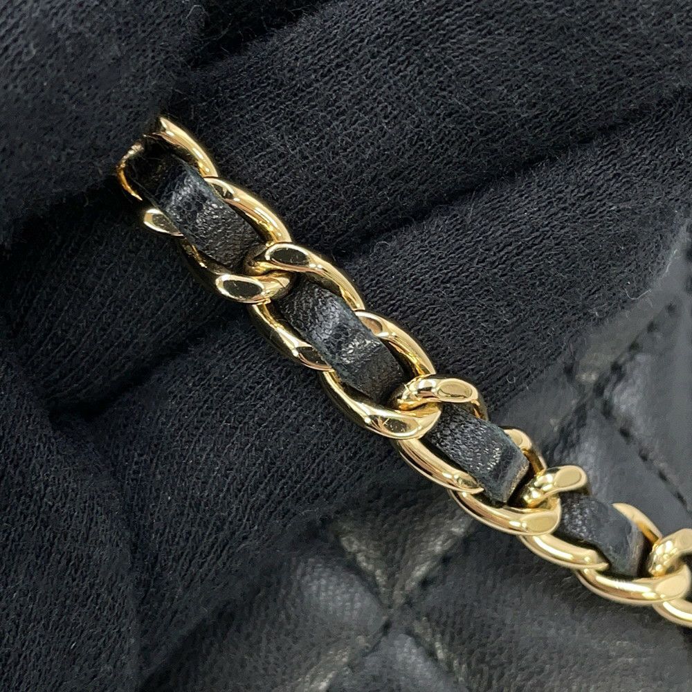 シャネル チェーンウォレット クラシック マトラッセ ココマーク ラムスキン AP0250 CHANEL 財布 黒