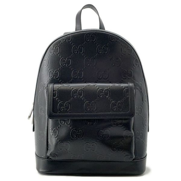 【値下げ】極美品 GUCCI グッチ ブラックレザー GGエンボス リュック グッチ リュック GGエンボス バックパック レザー 658579 GUCCI
