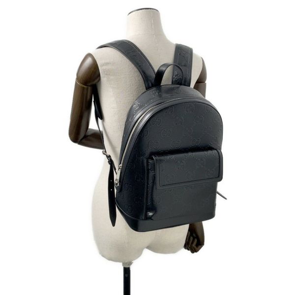 グッチ リュック GGエンボス バックパック レザー 658579 GUCCI リュックサック 黒 ブラック メンズ