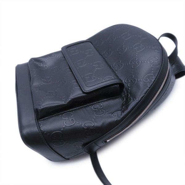 グッチ リュック GGエンボス バックパック レザー 658579 GUCCI リュックサック 黒 ブラック メンズ