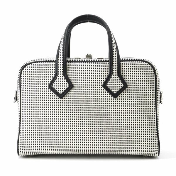 エルメス ヴィクトリア 3  フールトゥ ミニ ブラック/エクリュ/シルバー金具 トワルキャドリーユ/スイフト B刻印 黒