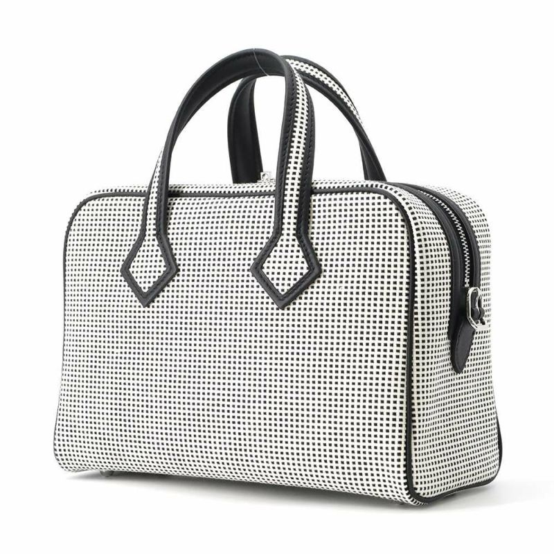 エルメス ヴィクトリア 3  フールトゥ ミニ ブラック/エクリュ/シルバー金具 トワルキャドリーユ/スイフト B刻印 黒