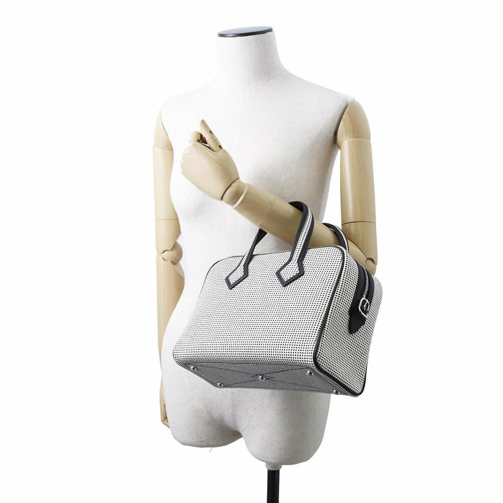 エルメス ヴィクトリア 3  フールトゥ ミニ ブラック/エクリュ/シルバー金具 トワルキャドリーユ/スイフト B刻印 黒