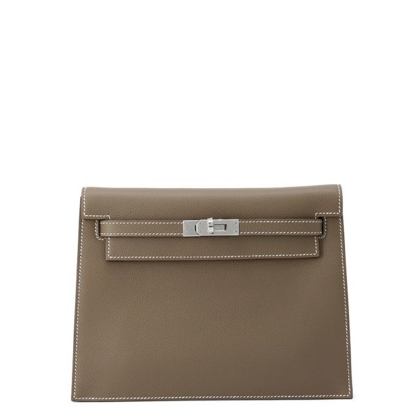 エルメス ショルダーバッグ ケリーダンス2 ヴェルソ エトゥープ/グリスペール/シルバー金具 エバーカラー W刻印