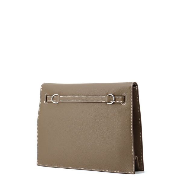 エルメス ショルダーバッグ ケリーダンス2 ヴェルソ エトゥープ/グリスペール/シルバー金具 エバーカラー W刻印