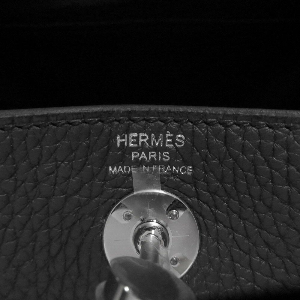 エルメス ハンドバッグ リンディ ミニ ブラック/シルバー金具 トリヨンクレマンス K刻印 HERMES バッグ 2wayショルダーバッグ 黒