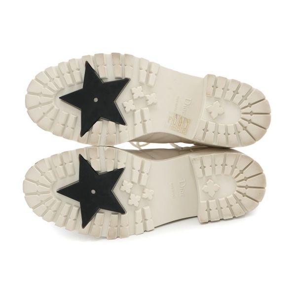 クリスチャン・ディオール ブーツ D-LEADER カナージュ ミドルブーツ レディースサイズ38 KDI733CQC 靴 白