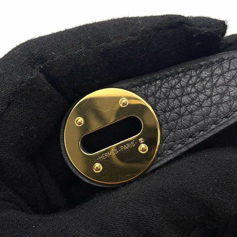 エルメス ハンドバッグ リンディ26 ブラック/ゴールド金具 トリヨンクレマンス A刻印 2wayショルダー 黒