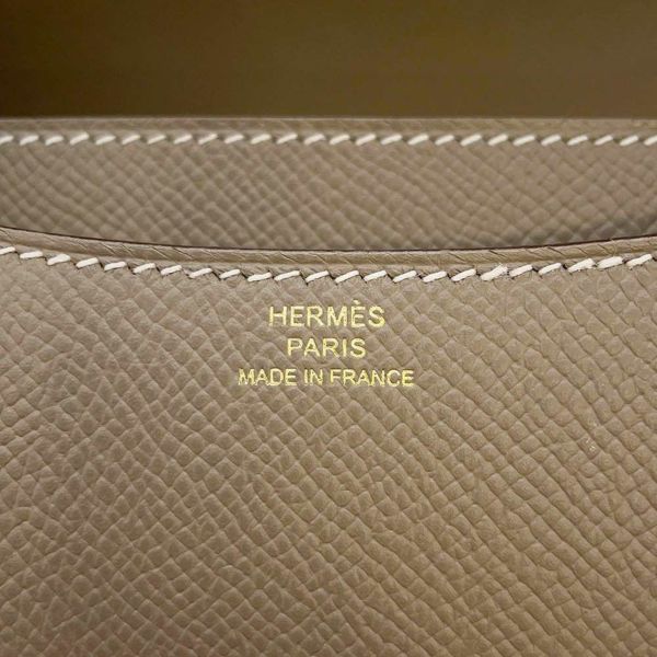 エルメス ミニ コンスタンス3 エトゥープ/ピンクゴールド金具 ヴォーエプソン U刻印 HERMES バッグ