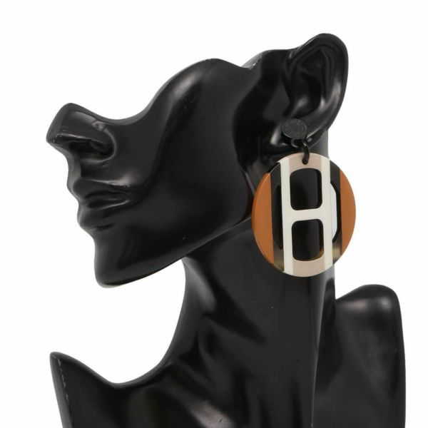 エルメス ピアス Hエキップ Equipe バッファローホーン HERMES アクセサリー