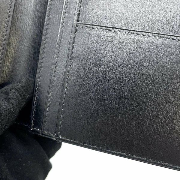 エルメス 長財布 オオサカ ブラック ボックスカーフ □E刻印 HERMES 財布 メンズ 黒