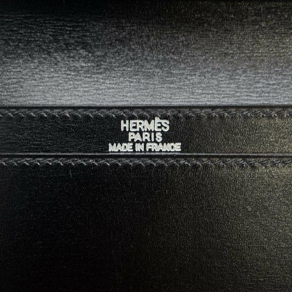 エルメス 長財布 オオサカ ブラック ボックスカーフ □E刻印 HERMES 財布 メンズ 黒