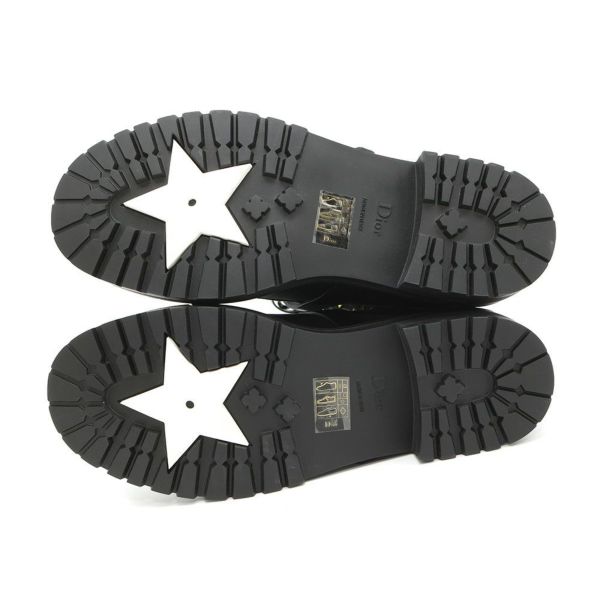 クリスチャン・ディオール ブーツ DIORANGER 編み上げ ロングブーツ キャンバス レディースサイズ38 Christian Dior 靴 黒