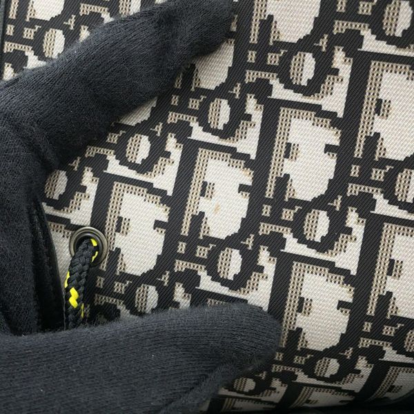 クリスチャン・ディオール ブーツ DIORANGER 編み上げ ロングブーツ キャンバス レディースサイズ38 Christian Dior 靴 黒