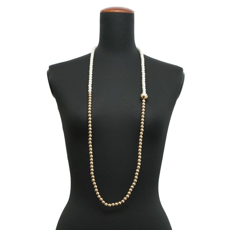 ミュウミュウ ネックレス フェイクパール ロゴ 5JC975 Miu Miu アクセサリー